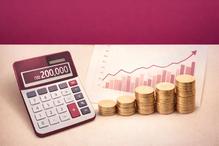 מחשבון הון רדום – המחשה של כסף בעו״ש שנשחק באינפלציה מול השקעה שמגדילה את ההון לאורך זמן